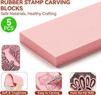 WAYCOM 5-Pack Linoleum Blocks for Printmaking: Linocut kit - Image 3