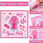 100 Pcs Pajama Party Paper Plates and Napkins Set Sleepover Party Decorations - Image 3
