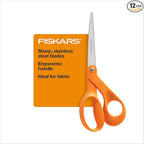 Fiskars 8" Original Orange-Handled Stainless Steel Scissors, Ergonomic & Keeps by Unknown