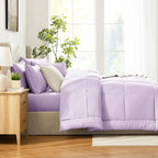 CozyLux Queen Comforter Set Lavender, 7 Pieces Bed in a Bag, Light Purple - Image 9