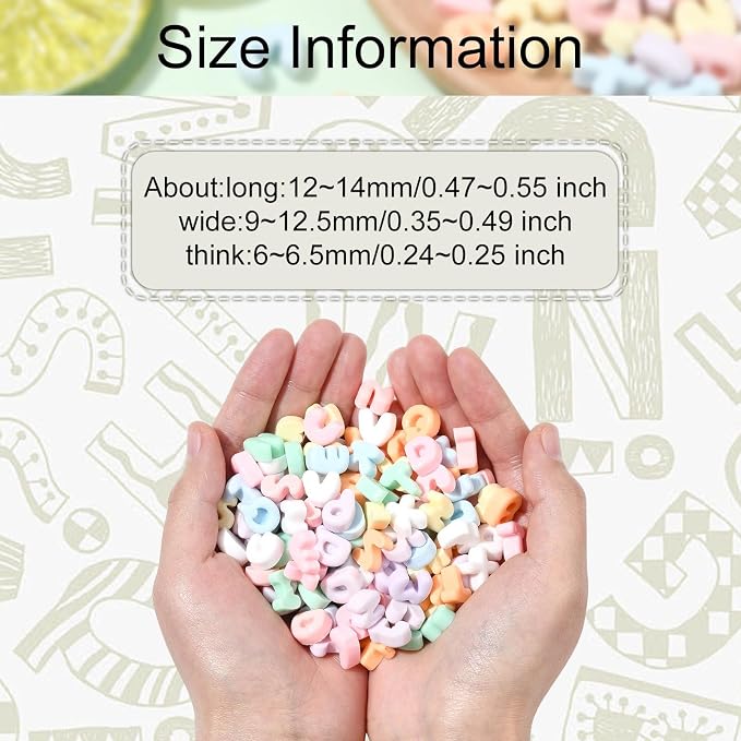 DanLingJewelry 200Pcs Mixed Styles Letter Cabochon Opaque Resin Alphabet - Image 2