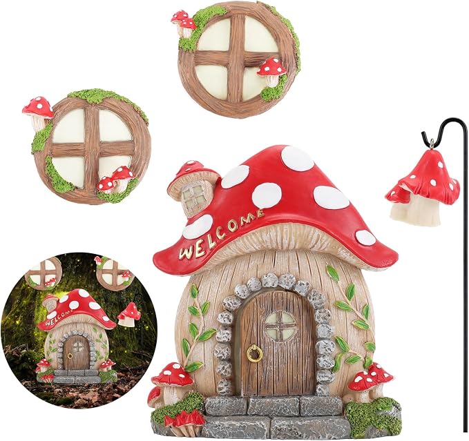 Miniature Fairy Garden Accessories Christmas Decorations Mushroom Fairy Door by Jauay