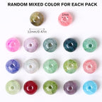 132PCS Natural Stone Beads 12MM Agate Spacer Beads Bulk - Image 2