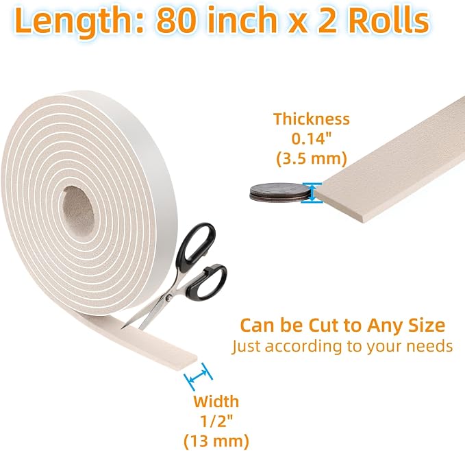 Felt Strips with Adhesive Backing – Furnigear Heavy Duty Cuttable Felt Tape - Image 2