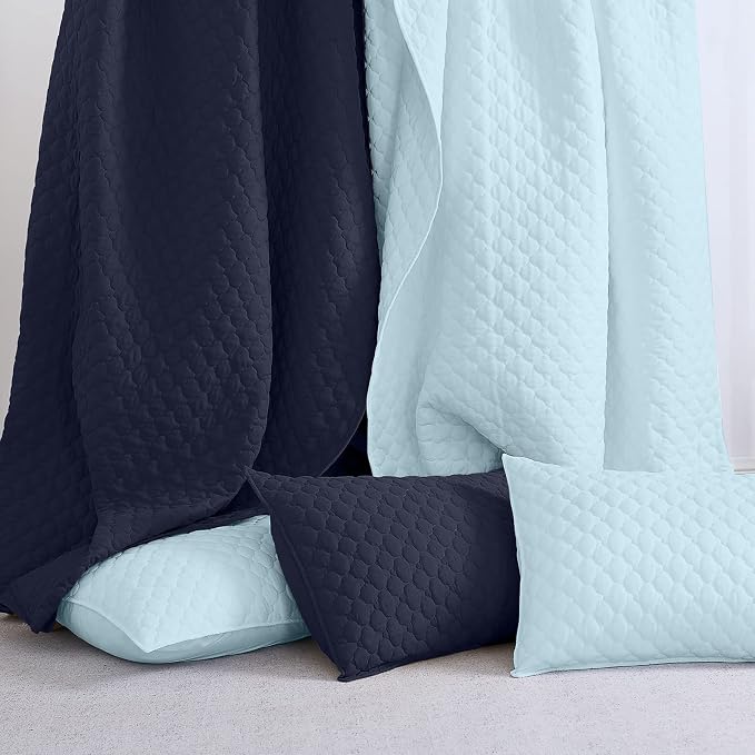 HORIMOTE HOME Quilt Twin Size Aqua Blue, Lightweight Quilt - Image 6