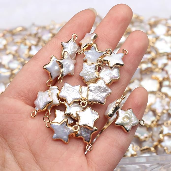 5 Pcs Natural Pearl Pendants Irregular Freshwater Pearl Pendant Charms - Image 2