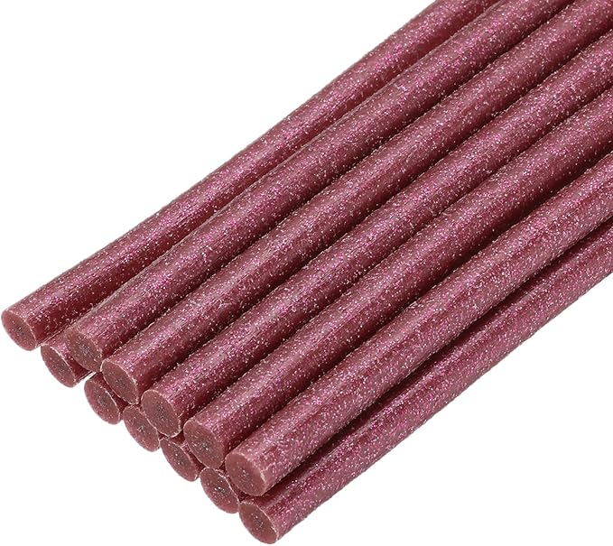 uxcell Mini Hot Glue Sticks for Glue Gun 7mm x 100mm Glitter Red 12pcs by uxcell