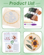 ERKOON Punch Needle Kit Beginners Adults, DIY Easy Flower Embroidery Set - Image 2