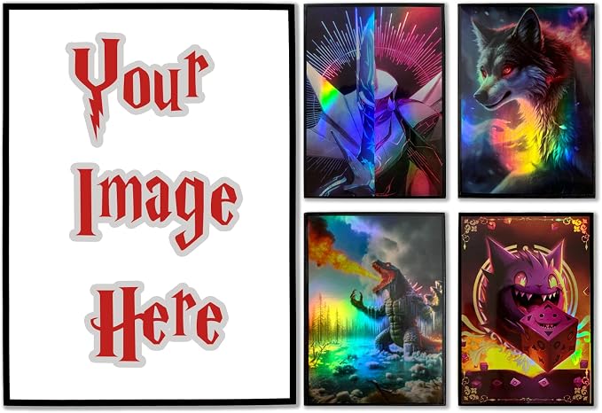 Custom Holographic Card Sleeves, Laser Flashing Shiny Design, Make Your Own by VEHASAYO
