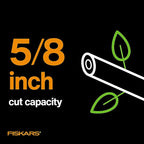 Fiskars SoftGrip Bypass Pruning Shears, 5/8” Cut Capacity Gardening Scissors - Image 4