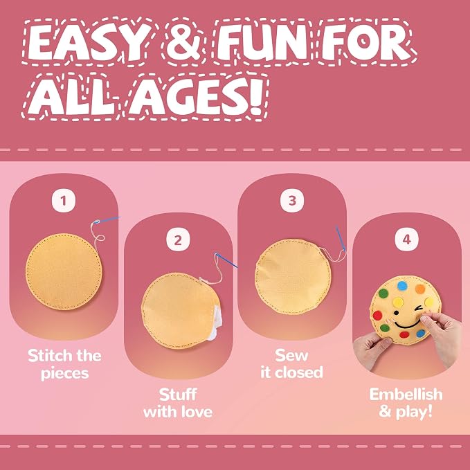Cymbana Kids Sewing Kit, DIY Food Felt Plush Donuts, Ice Cream Kids Crafts | - Image 4