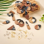 FASHEWELRY 20Pcs Resin Wood Earring Charms Milk Cow Wooden Earring Blanks - Image 7
