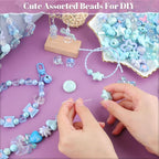 200-260PCS TINKRSTUFF Assorted Blue Acrylic Beads - Image 3