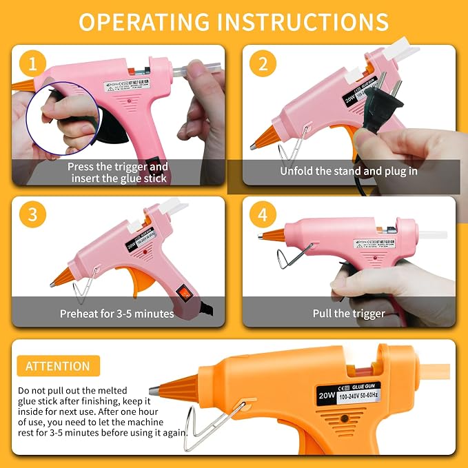 Hot Glue Gun Kit with 30 Glue Sticks, 20W Mini Glue Gun Set | Fast Preheating - Image 5