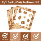 96 Pcs Bear Baby Shower Party Plates Decorations We Can Bearly Wait Baby - Image 4