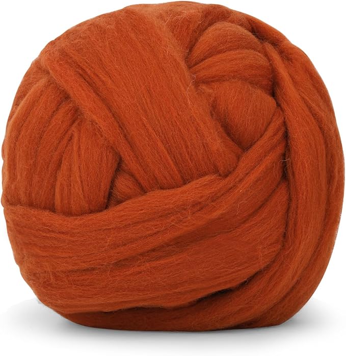 3.53oz Wool Roving, Wool Felting Supplies, Pure Wool, Chunky Yarn, Spinning by Jupean