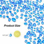 Sea Glass Stones for Crafts About 2.75LB Blue Glass Pebbles Gemstones Bulk for - Image 2