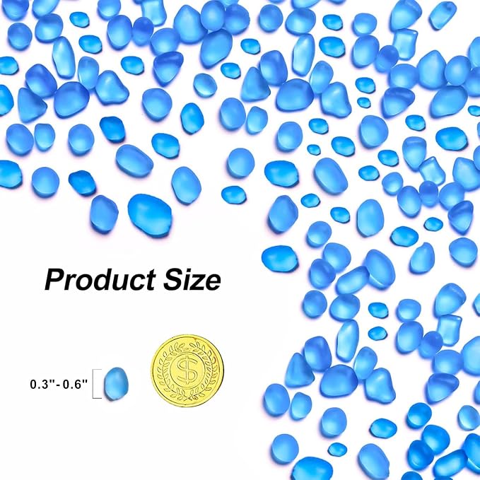 Sea Glass Stones for Crafts About 2.75LB Blue Glass Pebbles Gemstones Bulk for - Image 2