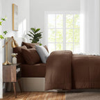 CozyLux Full Size Comforter Sets Brown, 7 Pieces Bed in a Bag, All Season - Image 8