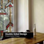 Faux Stained Glass Effect Window Privacy Film, Original Hand Drawn Static Cling - Image 3