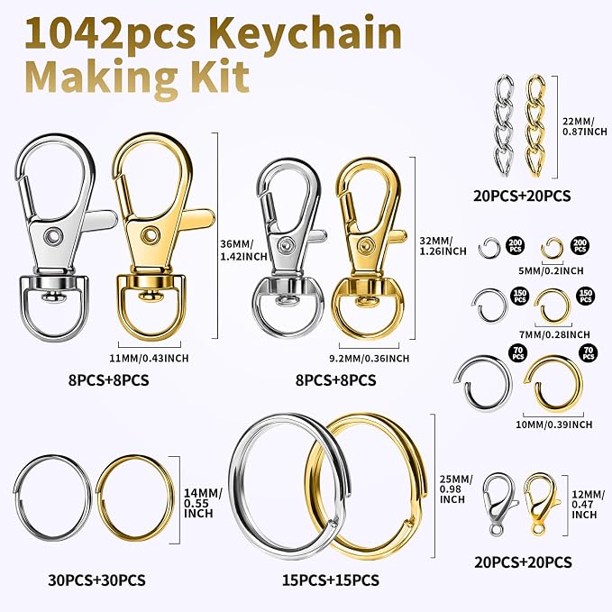 Gootaimi 1042PCS Keychain Making Kit, - Image 2