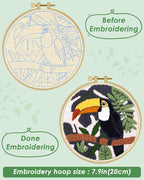 ERKOON Punch Needle Kit for Beginners Adults, DIY Easy Animals Embroidery Set - Image 3