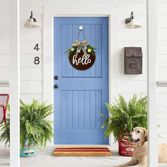 10Pcs 12 Inch Wood Circles for Crafts, Unfinished Wood Blank Wooden Door Hanger - Image 6