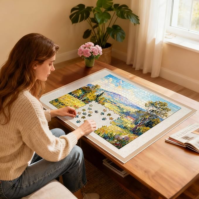 Jigsaw Puzzle Board for 1000 Pieces, Foldable Puzzle Board, 31.5" x 24" Felt - Image 7