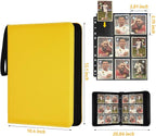 GERMUN 3 Ring 9 Pocket Zipper Card Binder, 720 Double Sided Standard PU Trading - Image 2