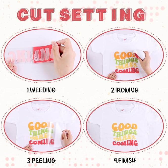 Tintnut Pastel Red Puff Heat Transfer Vinyl Roll, easy cut & weed, stretch - Image 4