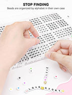 ARTDOT 1400 PCS Letter Beads for Jewelry Making Kit, 28 Styles Alphabet Beads - Image 3