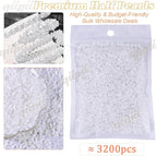 qiipii 3200PCS 4mm Small Pure White Round Half Round Pearls - Image 2