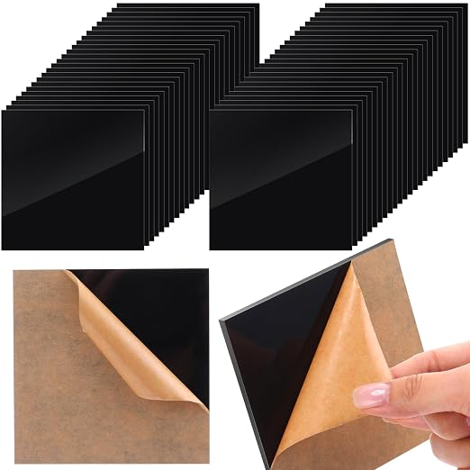 Suzile 50 Pcs Acrylic Sheet 3.9 x 3.9 in Acrylic Sheets 1/8 Thick Cut to Size by Suzile