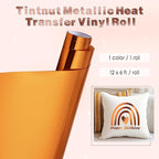 Tintnut Deep Orange Holographic HTV Vinyl Roll, easy cut & weed, stretch - Image 2