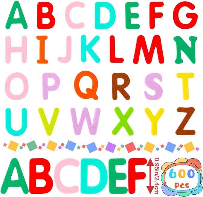 600Pcs Foam Letters Stickers Self Adhesive A-Z Alphabet Stickers | Colorful - Image 2