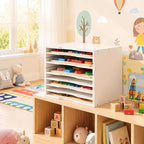 Ripeng 2 Pack 7-Tier Bamboo Puzzle Holder Rack, Adjustable Storage Organizer - Image 2