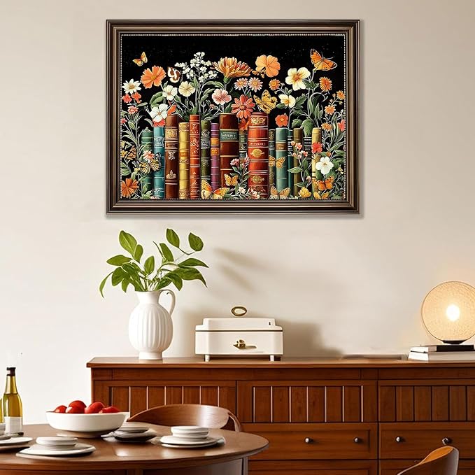 EIBEILI Diamond Art Kits for Adults-Book Flower Diamond Painting Wall Art | - Image 2