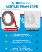 EMITEVER 0.59IN x 15.4FT Double Sided Tape Heavy Duty, Tesa Acrylic Foam | - Image 5
