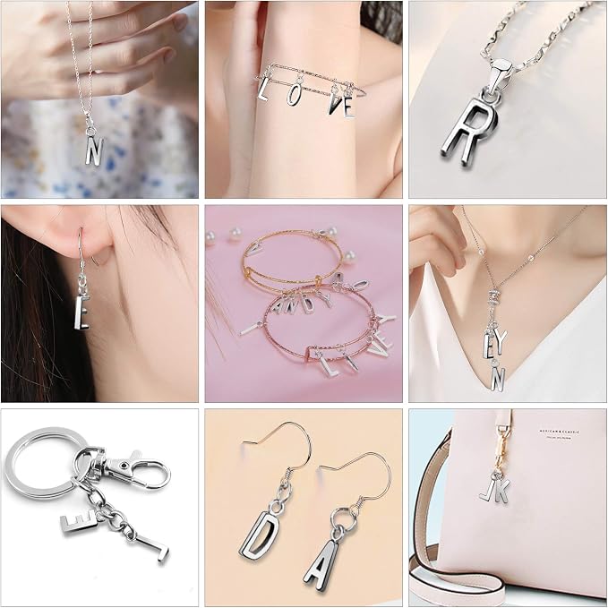 SANNIX 156Pcs/6 Sets Alphabet ABC Letter Charms Capital A-Z Charms DIY Bracelet - Image 7