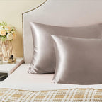 BEDELITE Satin Pillowcase with Zipper, Rose Taupe King Size Pillow Cases Set of - Image 6