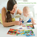 Wooden Peg Puzzles for Toddlers 1-3, Kids Educational Preschool Peg Puzzle Toy - Image 6