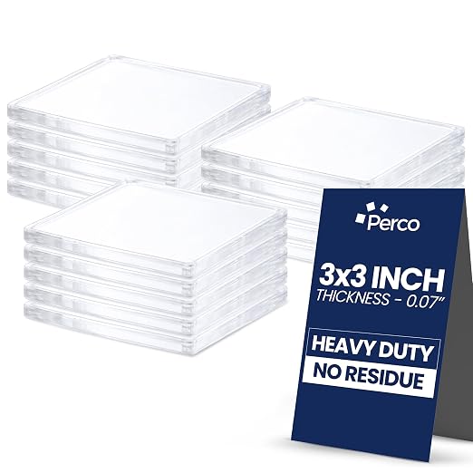 Perco Double Sided Tape Squares, 15 3"x3" Pre-Cut Mounting Squares – Heavy Duty by Perco