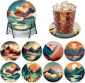 ijbnhd 8 Pcs Sunset Diamond Painting Coasters by ijbnhd