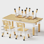 Brelley Height Adjustable Toddler Table and 4 Chairs Set, Graffiti Desktop - Image 2