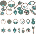 13Pcs Vintage Synthetic Turquoise Charms, Tibetan Style Alloy Bohemia Retro by Craftora