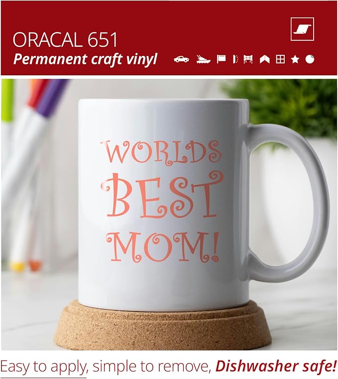ORACAL 651 Gloss Coral Permanent Vinyl Tape Roll – Premium Adhesive Film - Image 2