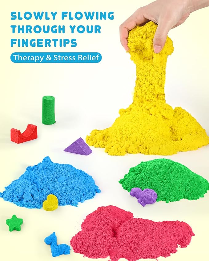 AtMini Play Sand for Kids, 11lbs of 6 Colored Sands, Magic Sand Bulk, Play Sand - Image 3