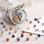 DUQGUHO 8mm Silver Beads for Jewelry Making, Electroplated Silver Glass Beads - Image 2