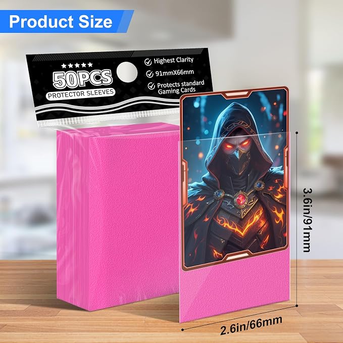 Pink Card Sleeves Fit for MTG, 300 Pieces Standard Card Sleeves for Trading - Image 2