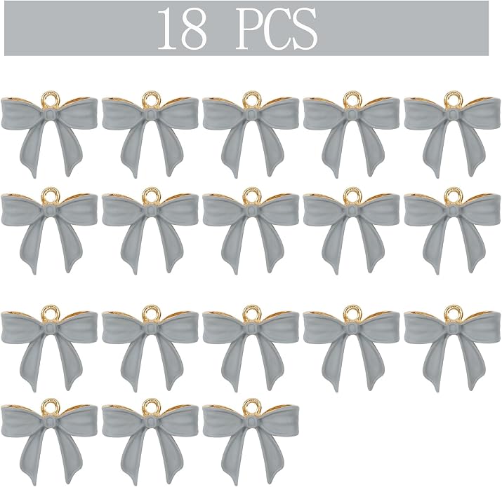 Bow Charms for Bracelet Jewelry Making Cute Bracelet Charms | 18Pcs, Bow Charms - Image 2